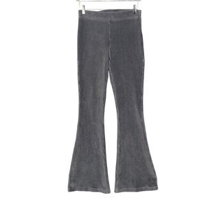 Aerie Pants Womens Medium Gray‎ Corduroy Flare Pull On Stretch High Rise Disco